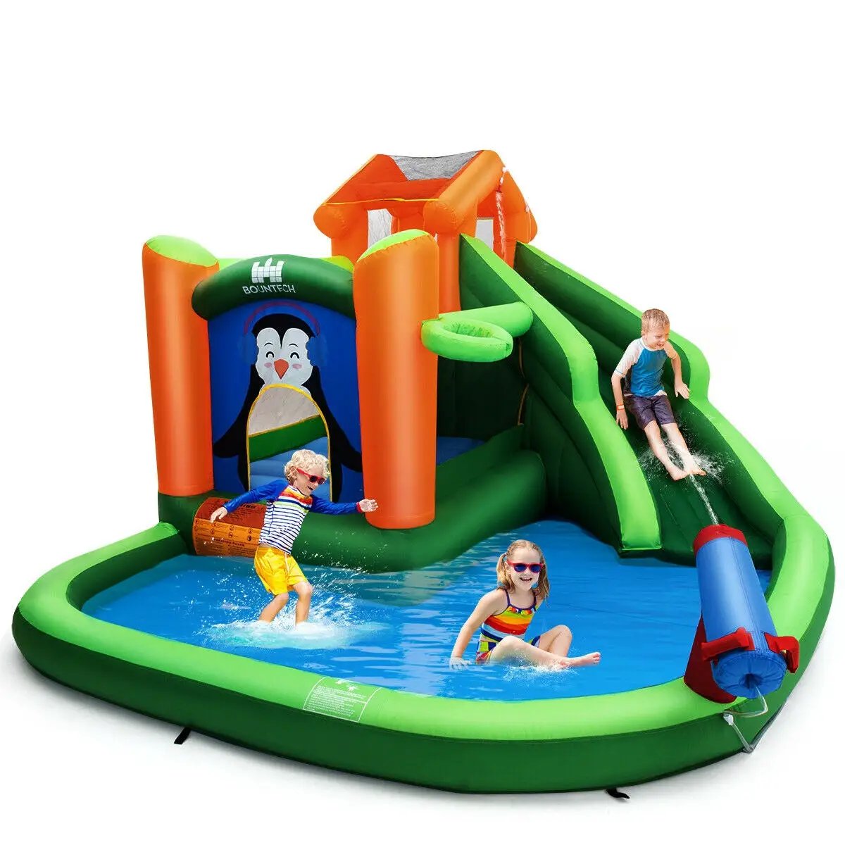 Inflatable Slide Bouncer and Water Park Bounce House Without Blower by DirectDeals