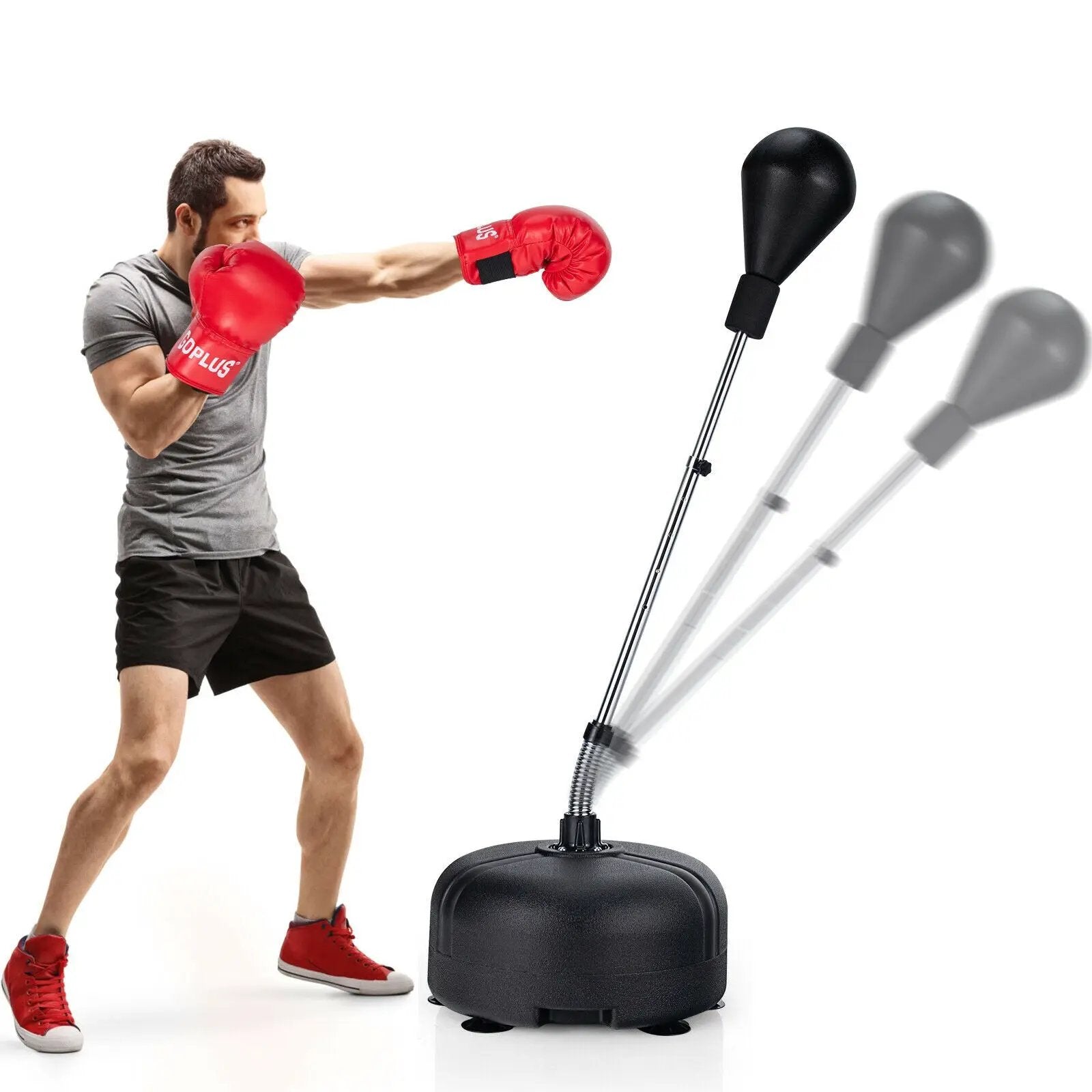Adjustable Freestanding Punching Bag with Boxing Gloves by DirectDeals