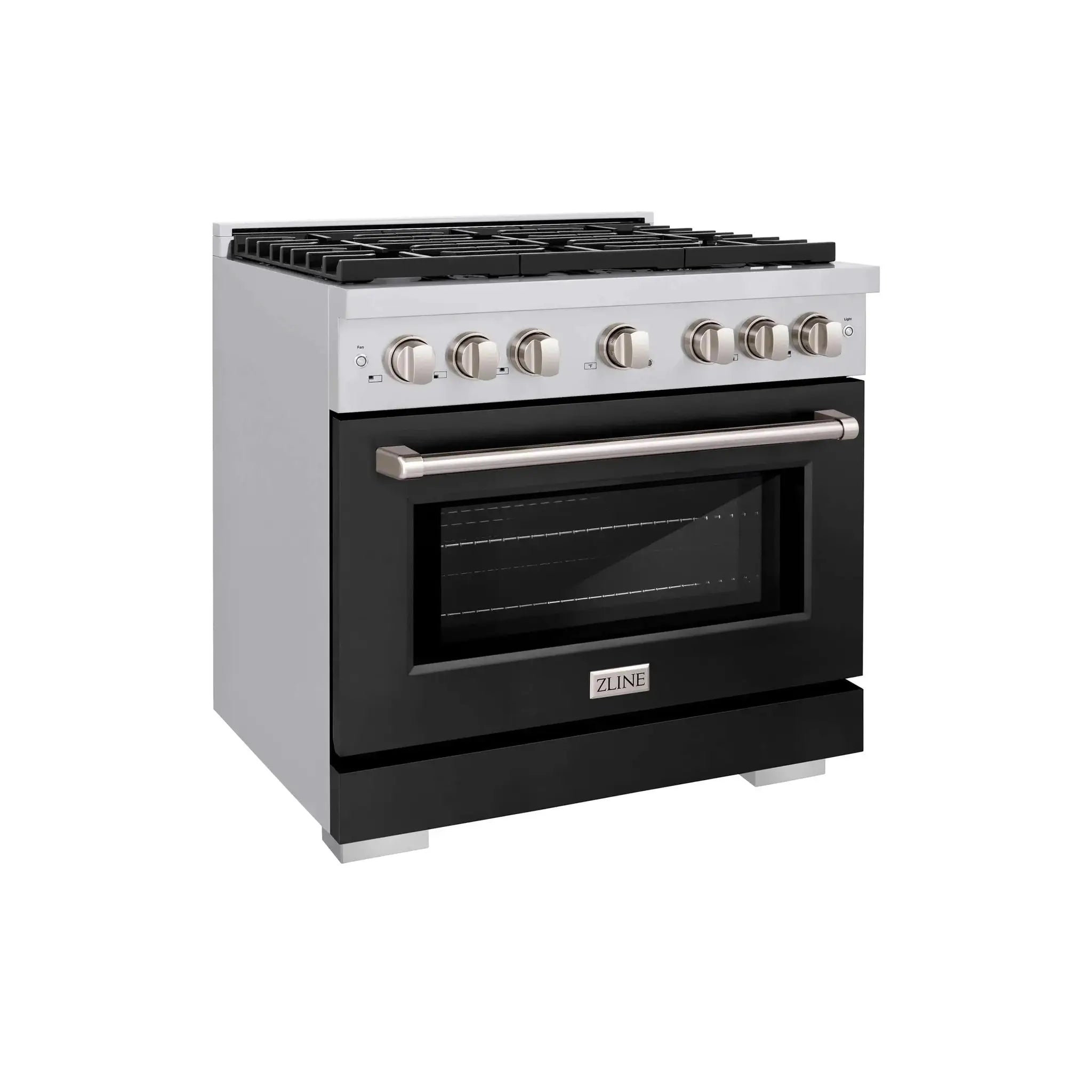 ZLINE 36"Paramount Dual Fuel Range Stainless Steel, Black Matte, SDR-BLM-36 by Farmhouse Kitchen and Bath