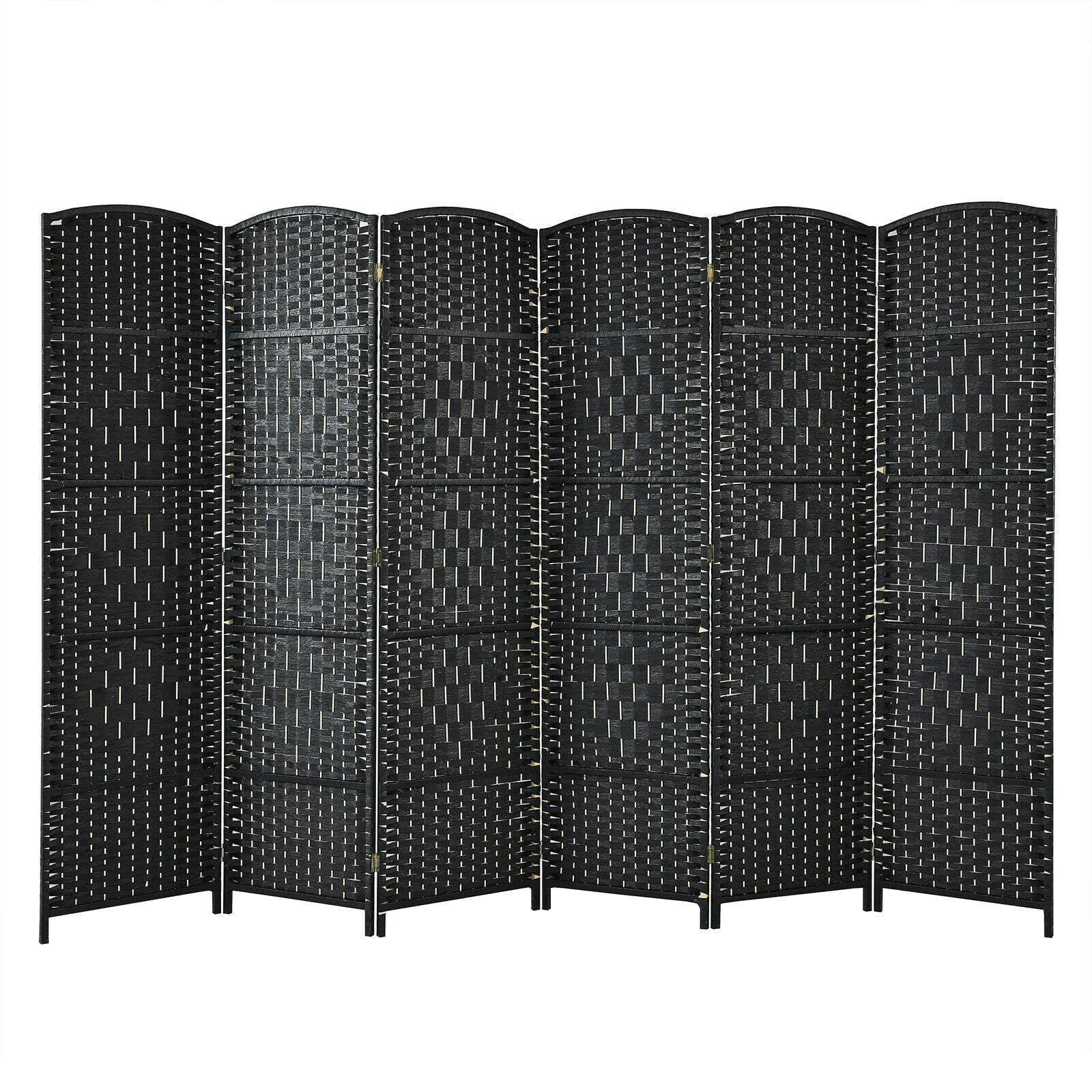 6.5Ft 6-Panel Weave Folding Fiber Room Divider Screen by DirectDeals