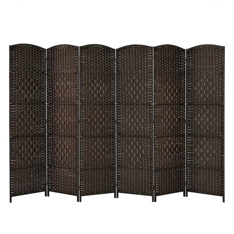 6.5Ft 6-Panel Weave Folding Fiber Room Divider Screen by DirectDeals