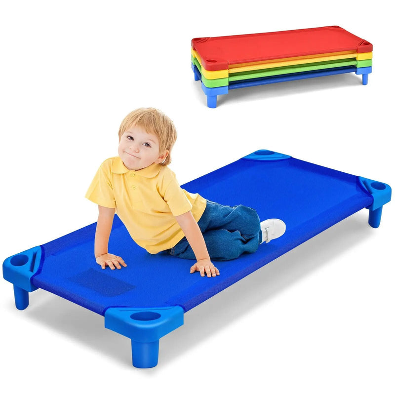 Pack of 4 Colorful Kids Stackable Naptime Cot by DirectDeals
