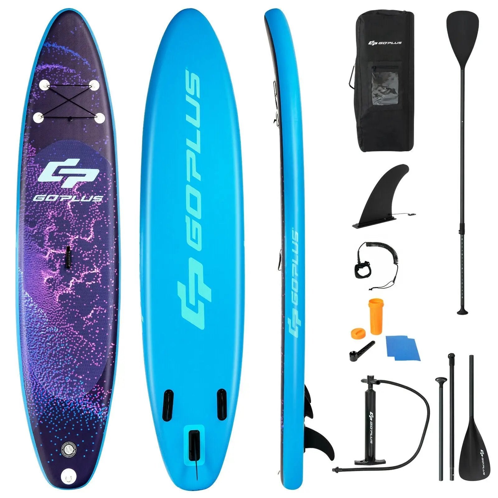11 Feet Inflatable Stand Up Paddle Board Surfboard with Bag Aluminum Paddle Pump by DirectDeals