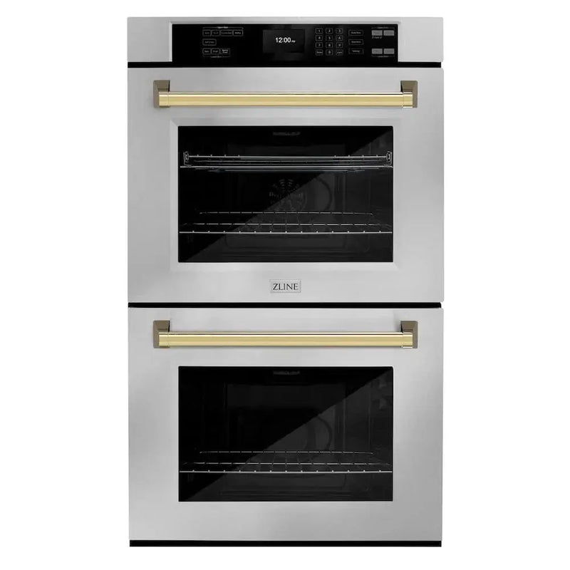 ZLINE 30"Professional True Convection Double Wall Oven, Air Fry, Self Clean, Stainless Steel, Gold WADZ-30-G by Farmhouse Kitchen and Bath