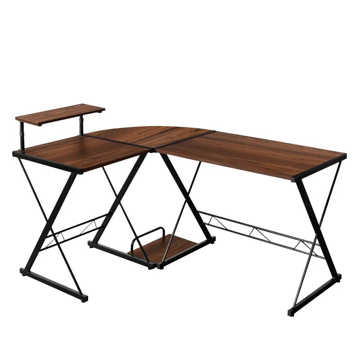 L-Shaped Desk Reversible Corner Computer Desk with Movable Shelf and CPU Stand, photo 8 of 24