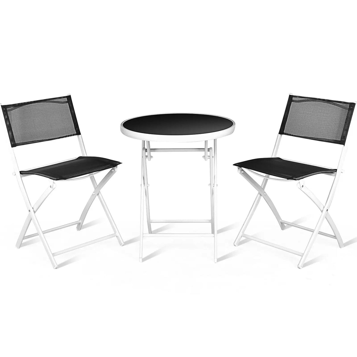 3 Pieces Patio Folding Bistro Set for Balcony or Outdoor Space, photo 7 of 8