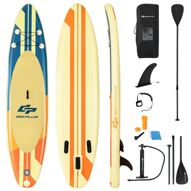 Inflatable Stand Up Paddle Board Surfboard with Bag Aluminum Paddle and Hand Pump by DirectDeals