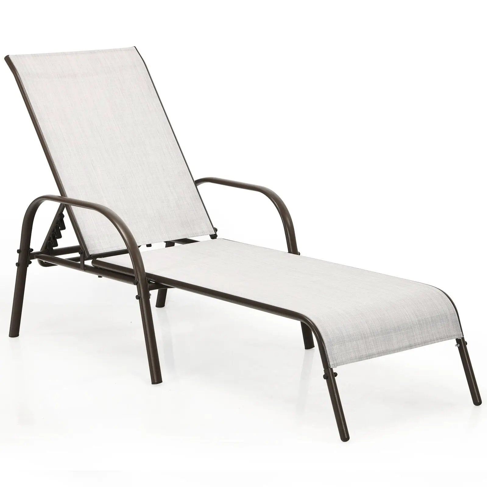 Adjustable Patio Chaise Folding Lounge Chair with Backrest by DirectDeals