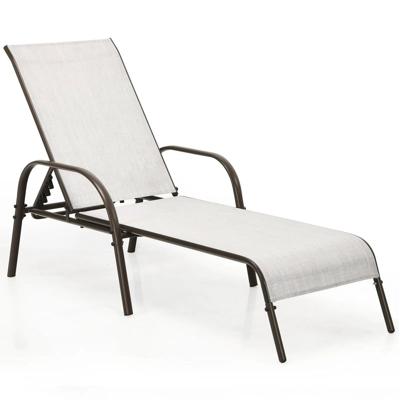 Adjustable Patio Chaise Folding Lounge Chair with Backrest by DirectDeals