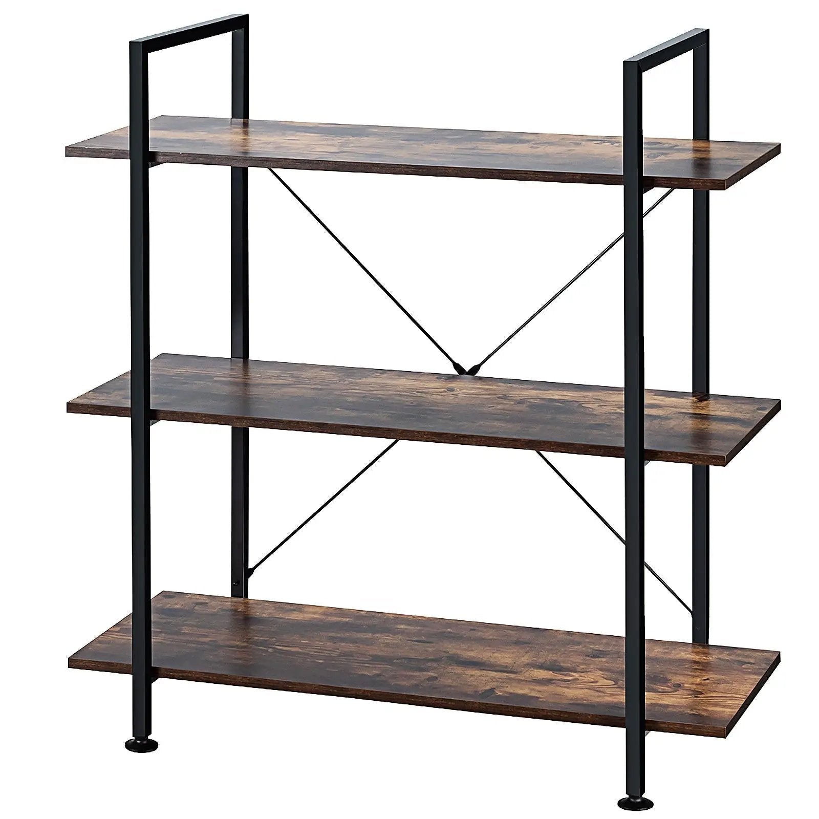 3/5 Tiers Industrial Bookcase with Metal Frame for Home Office-3 by DirectDeals