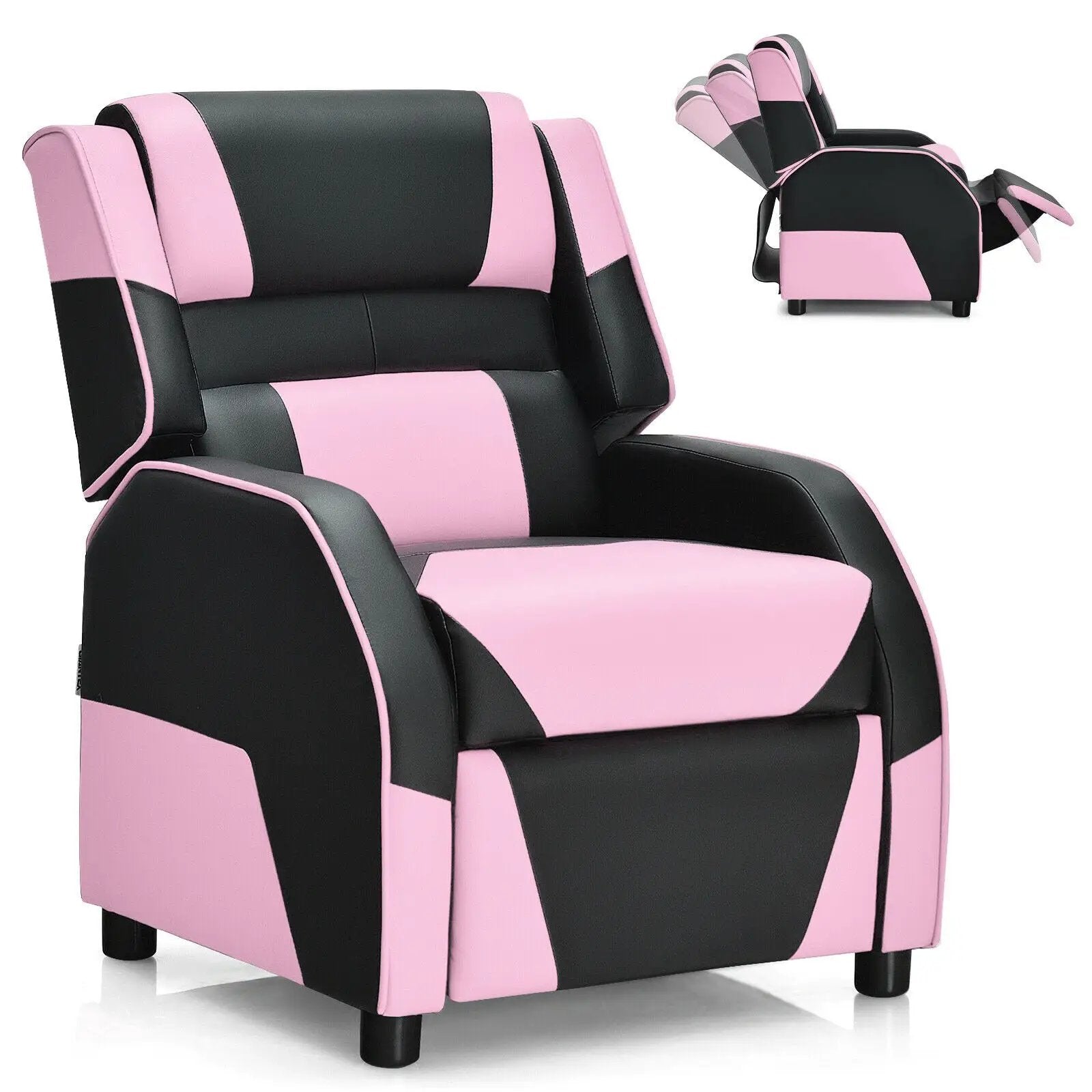 Kids Youth PU Leather Gaming Sofa Recliner with Headrest and Footrest by DirectDeals