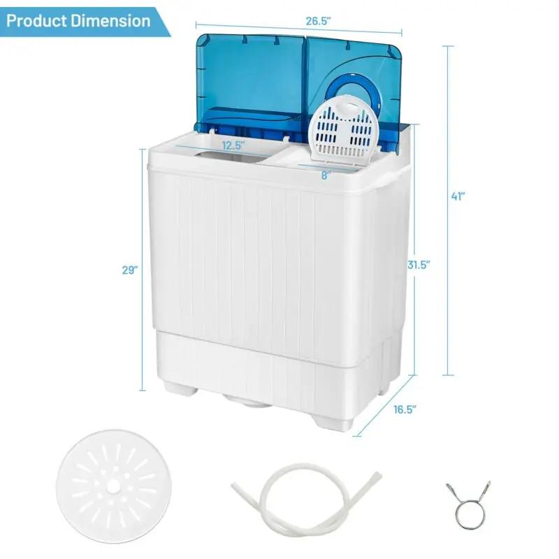 26 Pound Portable Semi-automatic Washing Machine with Built-in Drain Pump, photo 4 of 9