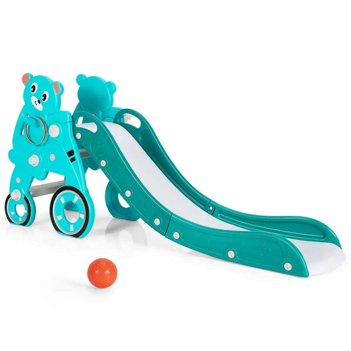 4-in-1 Foldable Baby Slide Toddler Climber Slide PlaySet with Ball, photo 9 of 24