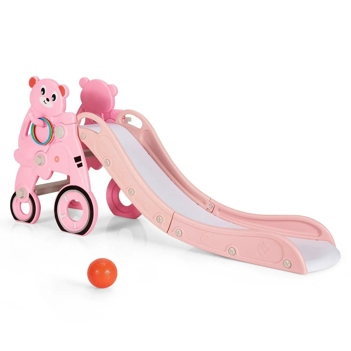 4-in-1 Foldable Baby Slide Toddler Climber Slide PlaySet with Ball, photo 8 of 24
