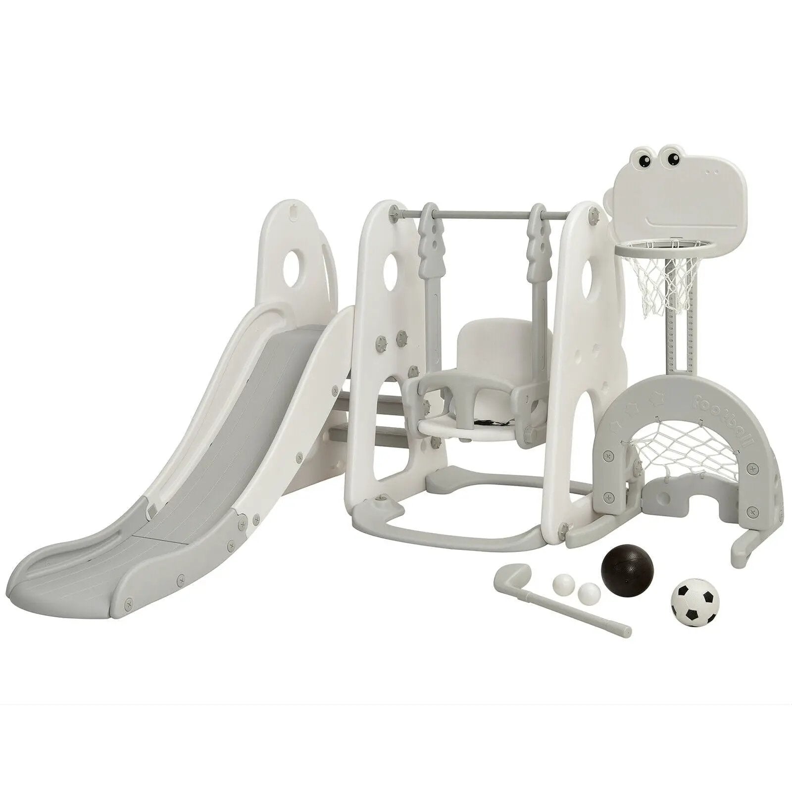 6 in 1 Toddler Slide and Swing Set with Ball Games by DirectDeals