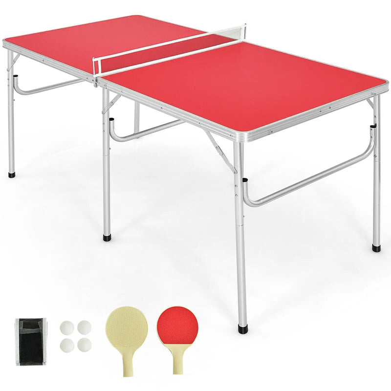 60 Inch Portable Tennis Ping Pong Folding Table with Accessories by DirectDeals