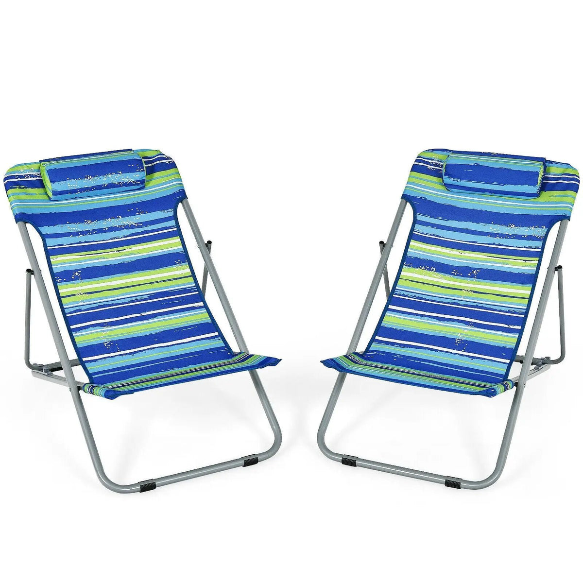 Portable Beach Chair Set of 2 with Headrest, photo 3 of 8