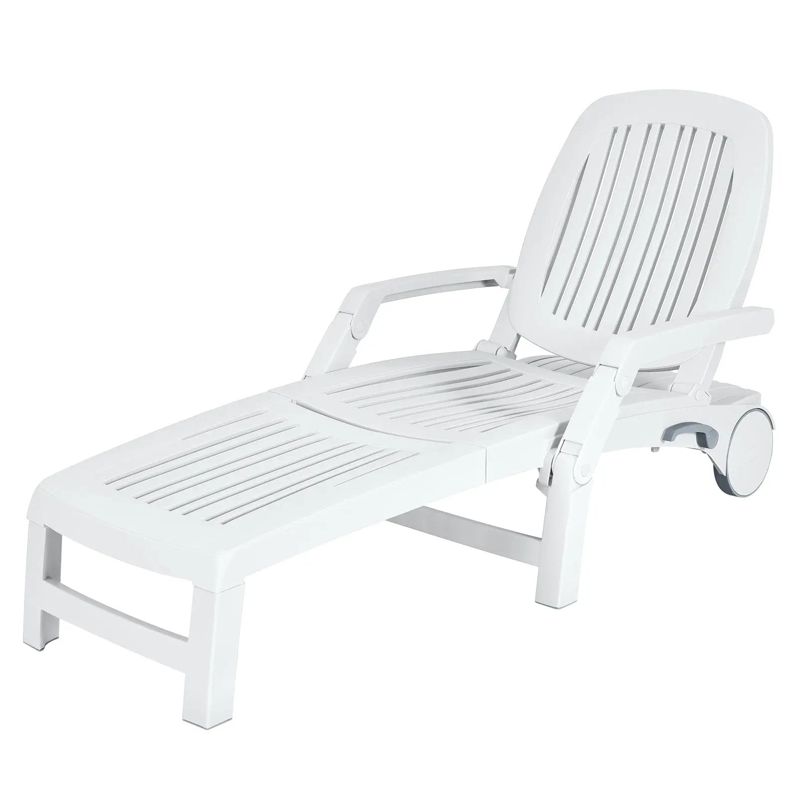 Adjustable Patio Sun Lounger with Weather Resistant Wheels by DirectDeals