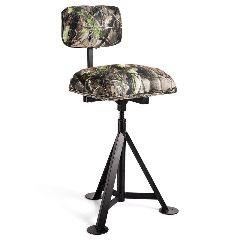 Swivel Hunting Chair Tripod Blind Stool with Detachable Backrest by DirectDeals