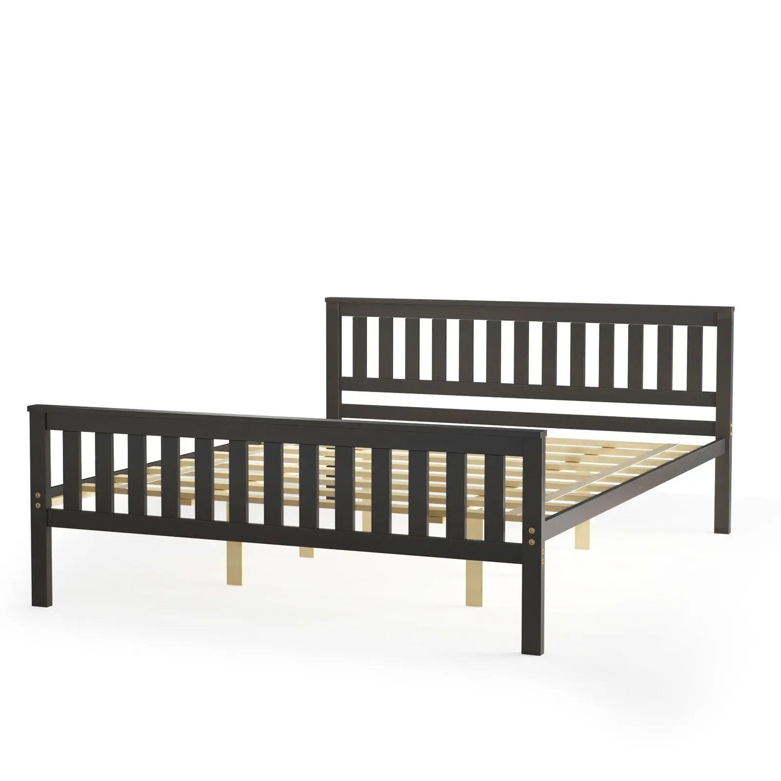 Queen Wood Platform Bed with Headboard by DirectDeals