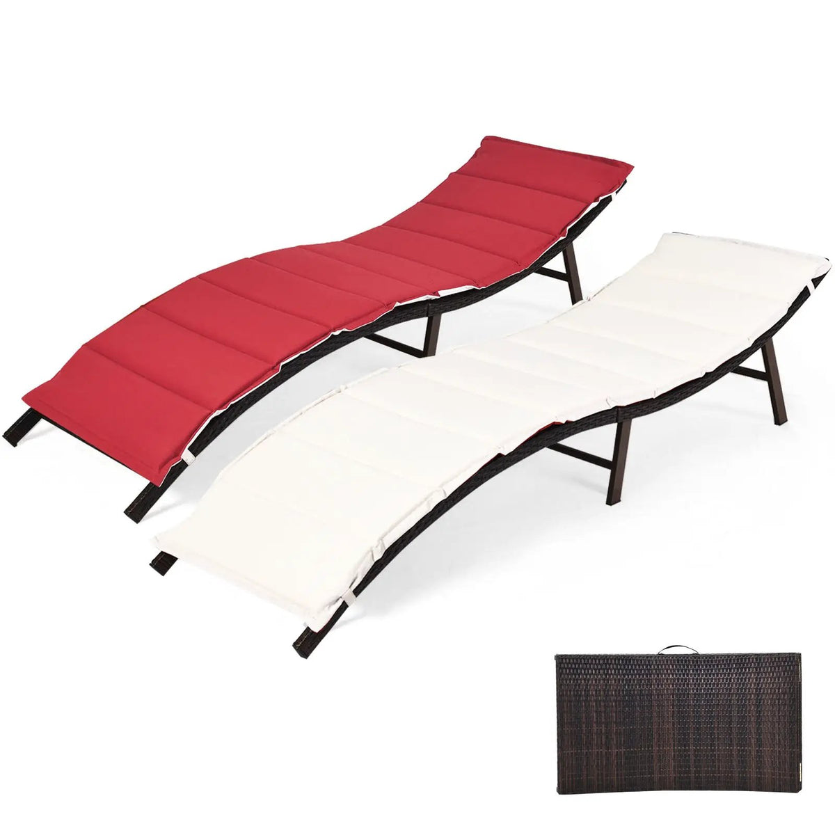 2Pcs Folding Patio Lounger Chair, photo 4 of 9