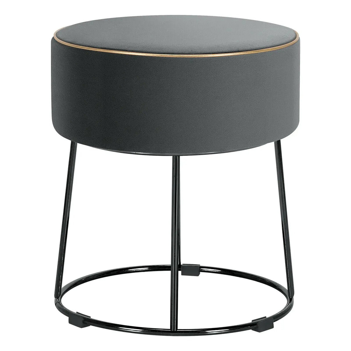 Round Velvet Footrest Stool Ottoman with Non-Slip Foot Pads for Bedside, photo 5 of 16