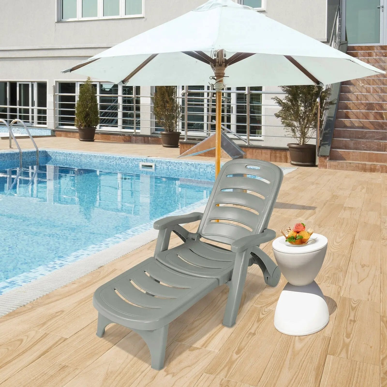 5 Position Adjustable Folding Lounger Chaise Chair by DirectDeals