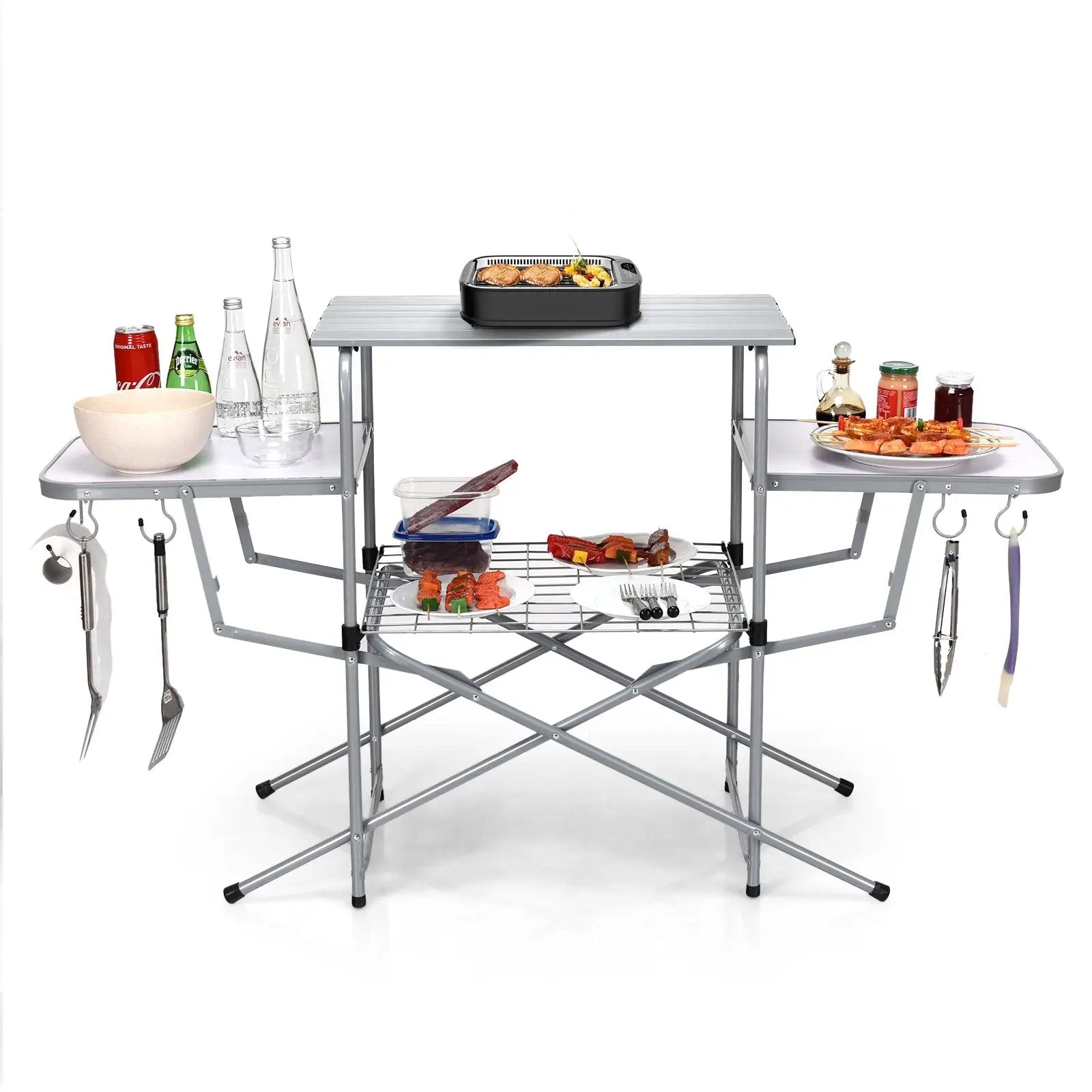Foldable Outdoor BBQ Table Grilling Stand by DirectDeals