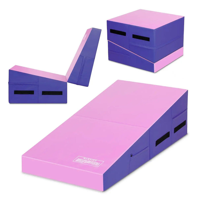 Folding Wedge Exercise Gymnastics Mat with Handles by DirectDeals