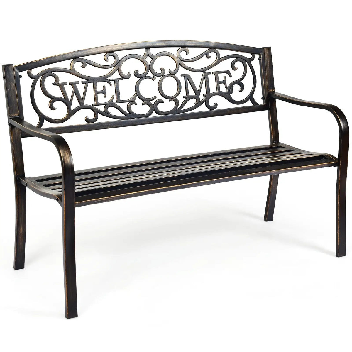 Outdoor Furniture Steel Frame Porch Garden Bench, photo 13 of 16