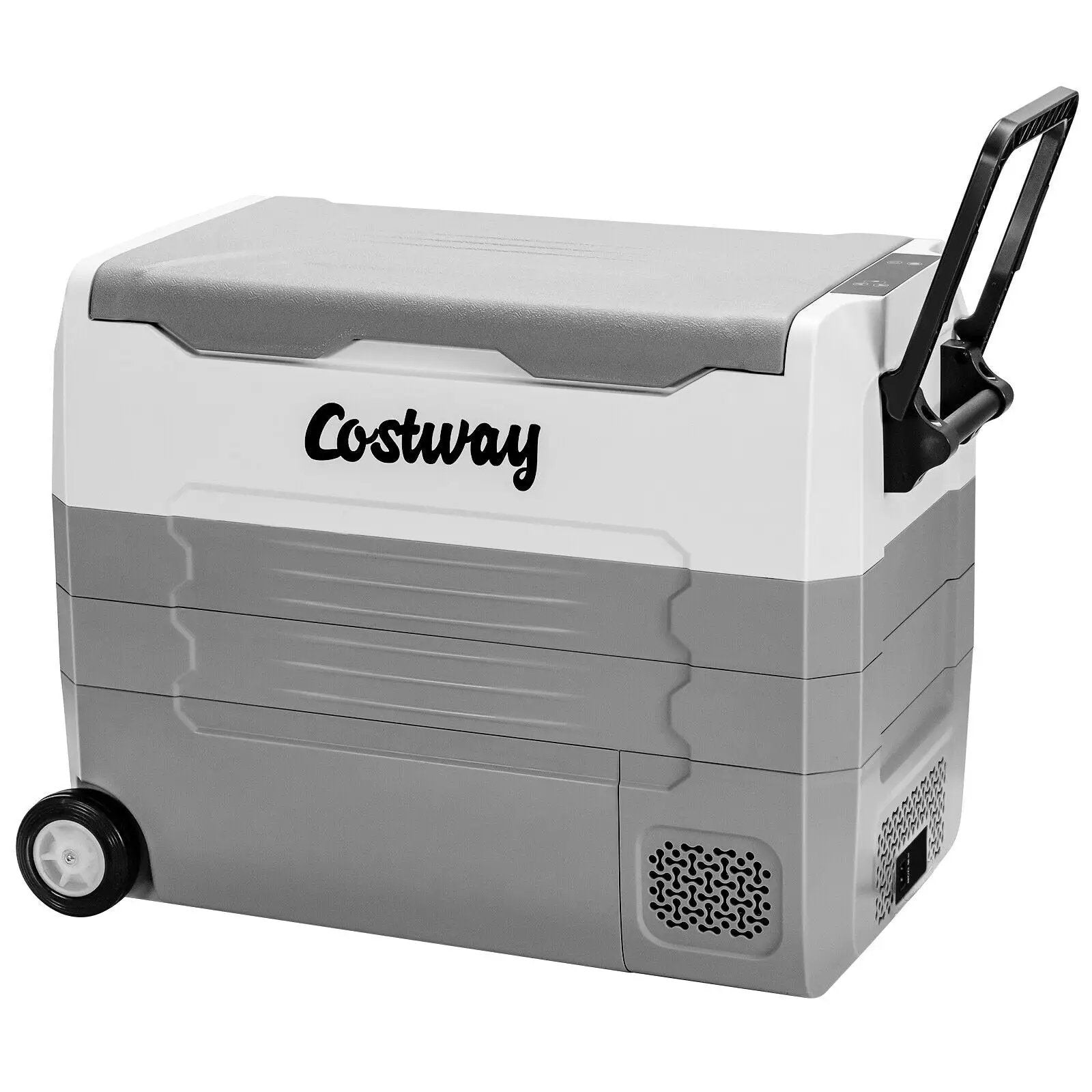 58 Quarts Car Refrigerator Portable RV Freezer Dual Zone with Wheel-Gray by DirectDeals
