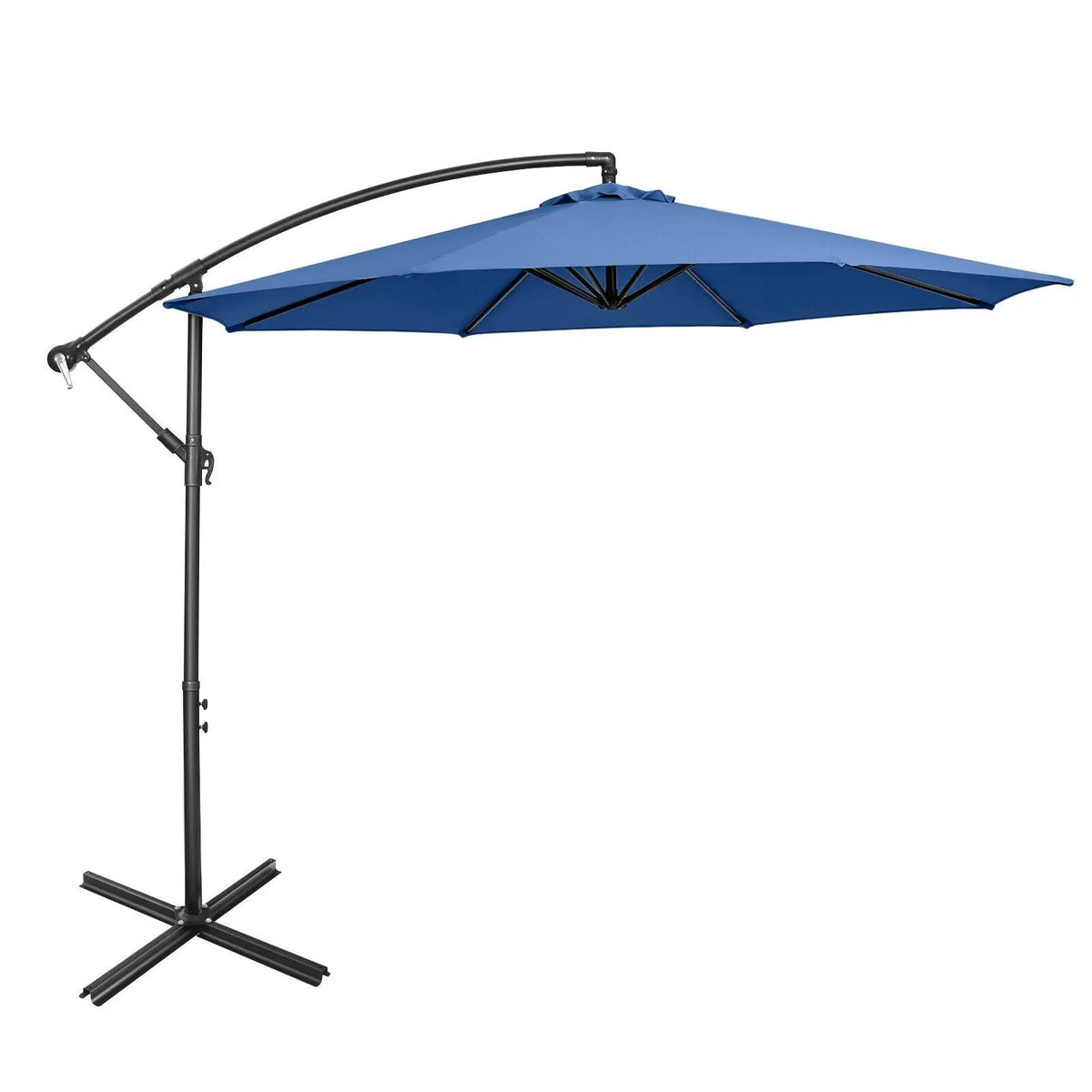 10 Feet Offset Umbrella with 8 Ribs Cantilever and Cross Base, photo 3 of 12