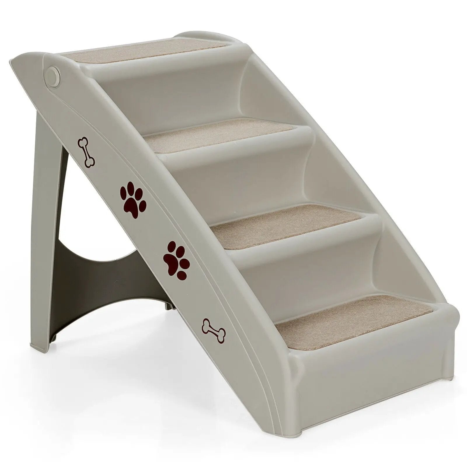 Collapsible Plastic Pet Stairs 4 Step Ladder for Small Dog and Cats by DirectDeals