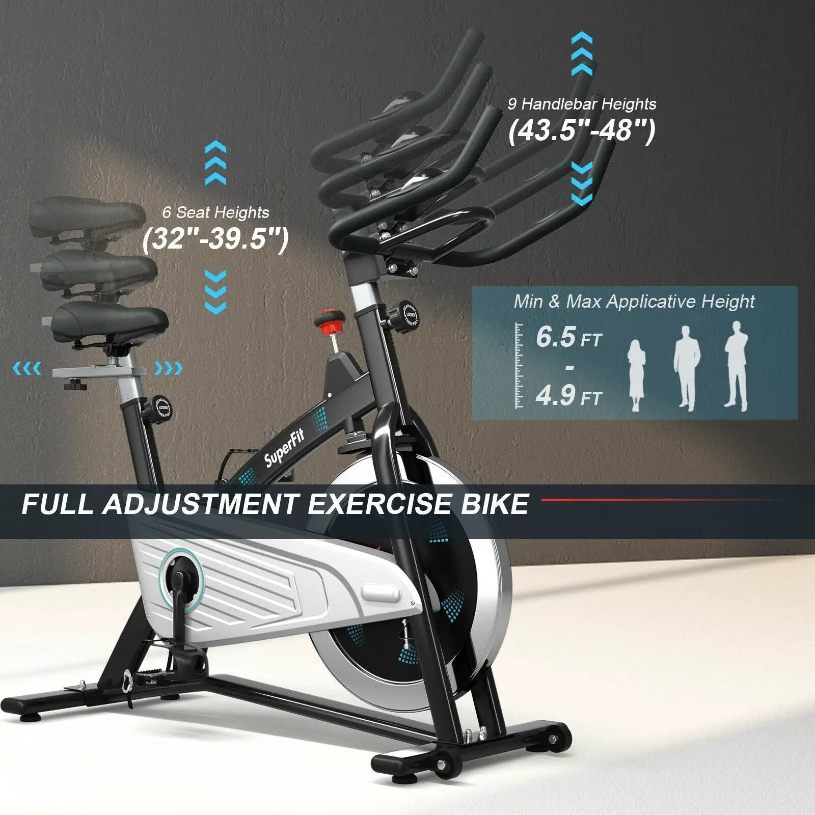Magnetic Stationary Bike with Heart Rate by DirectDeals