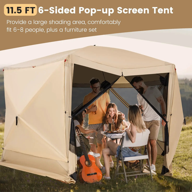 11.5 X 11.5 FT Pop-up Screen House Tent with Portable Carrying Bag by DirectDeals