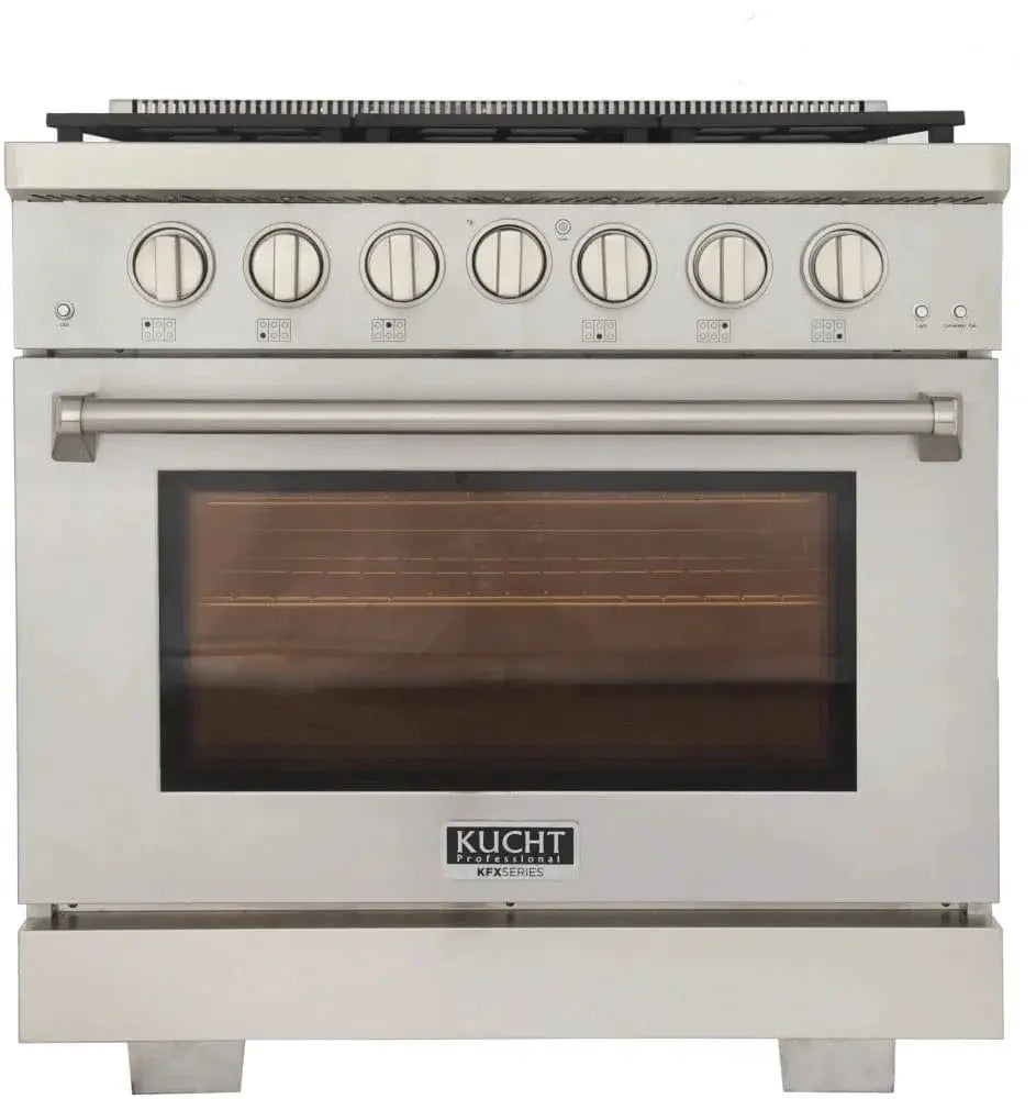 Kucht 36" Freestanding Professional Gas Range KFX3600X-S by Farmhouse Kitchen and Bath