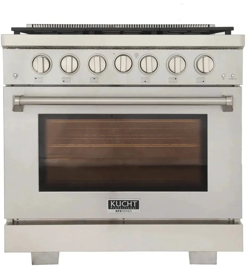 Kucht 36" Freestanding Professional Gas Range KFX3600X-S by Farmhouse Kitchen and Bath