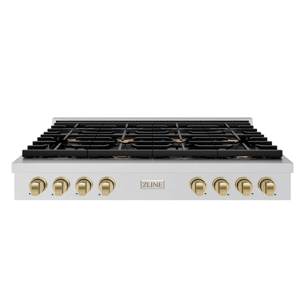 ZLINE 48" Paramount Gas Rangetop Stainless Steel Champagne Bronze SRTZ-48-CB