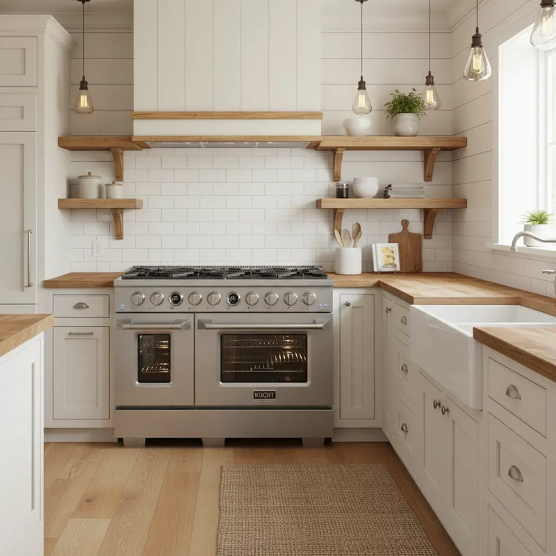 Kucht KX Series 48" Freestanding Dual Fuel Range Liquid Propane KXP48-SS/LP by Farmhouse Kitchen and Bath