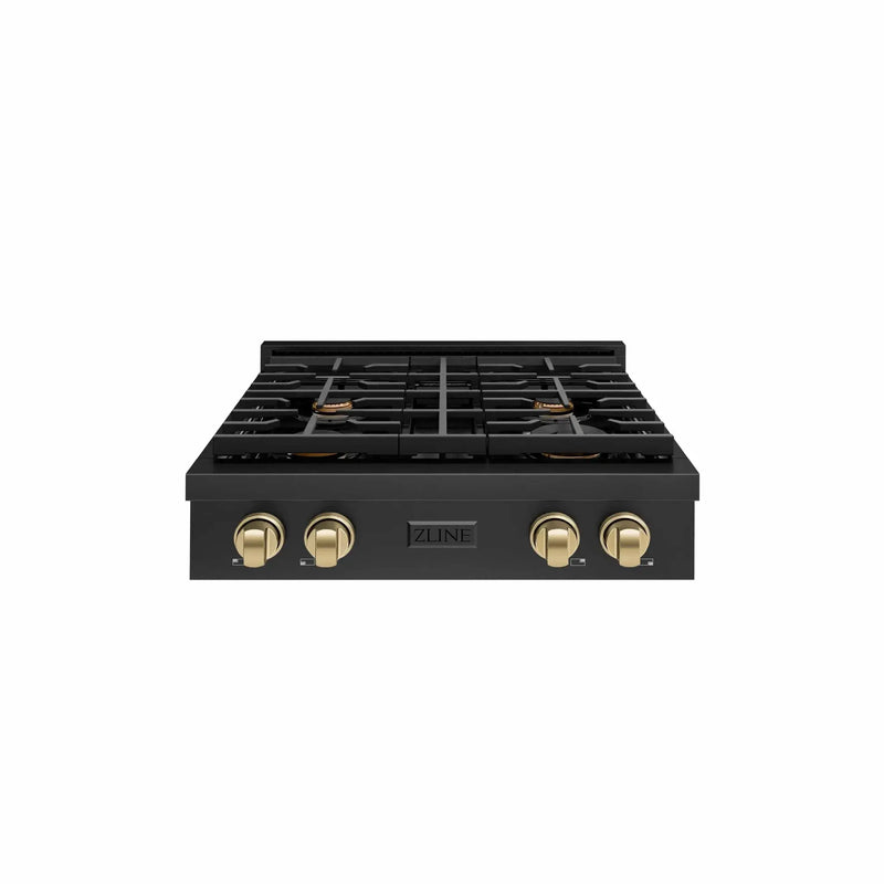 ZLINE 30" Paramount Gas Rangetop Black Stainless Steel Champagne Bronze SRTBZ-30-CB by Farmhouse Kitchen and Bath