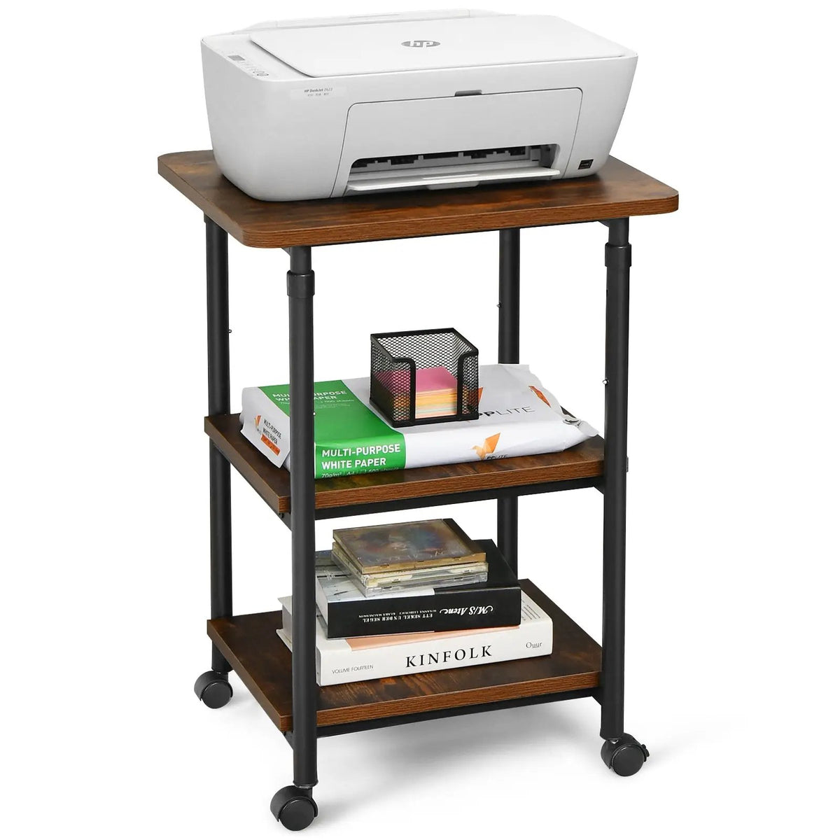 3-tier Adjustable Printer Stand with 360° Swivel Casters, photo 4 of 10
