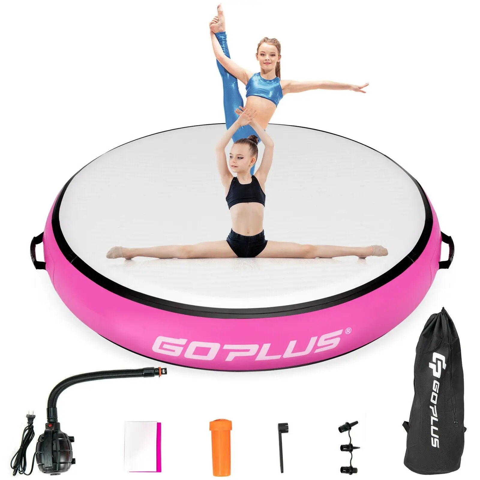 40 Inch Inflatable Round Gymnastic Mat with Electric Pump by DirectDeals
