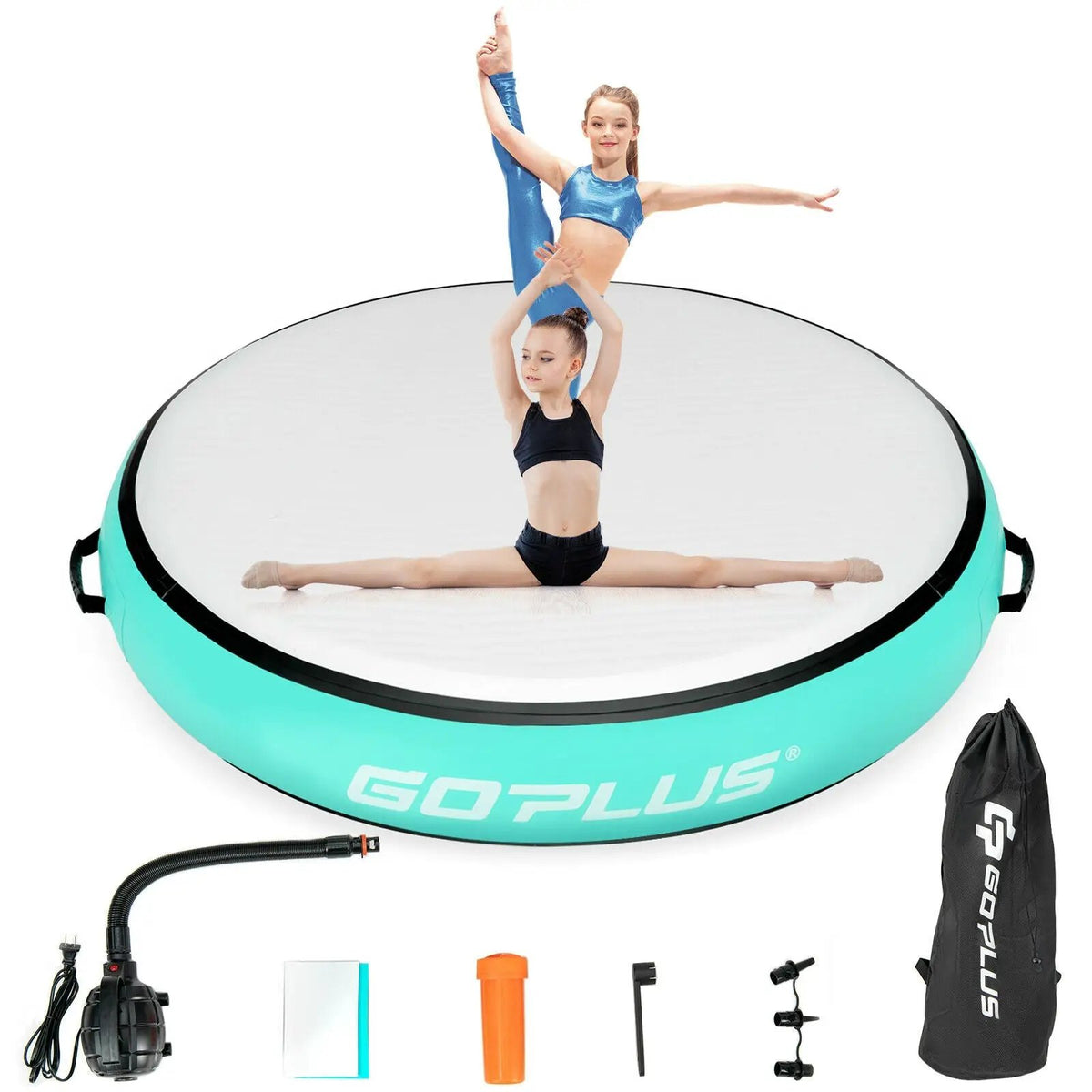 40 Inch Inflatable Round Gymnastic Mat with Electric Pump, photo 9 of 24