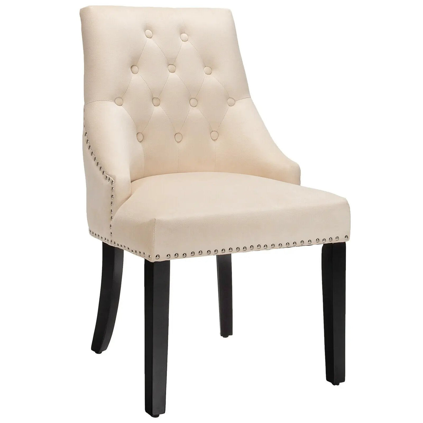 Modern Upholstered Button-Tufted Dining Chair with Naild Trim by DirectDeals