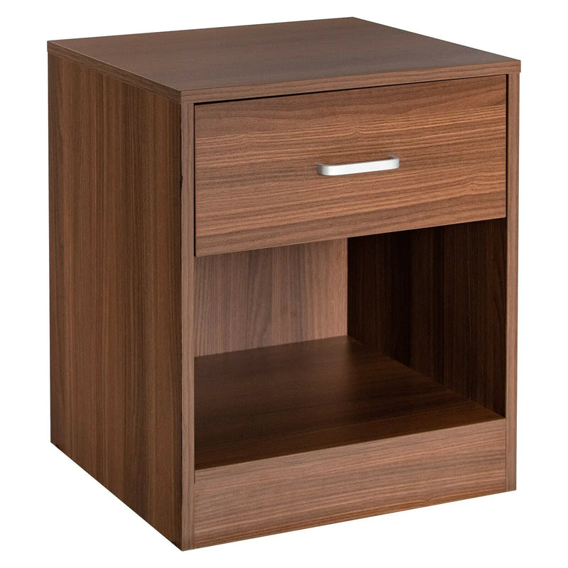 Modern Nightstand with Storage Drawer and Cabinet by DirectDeals