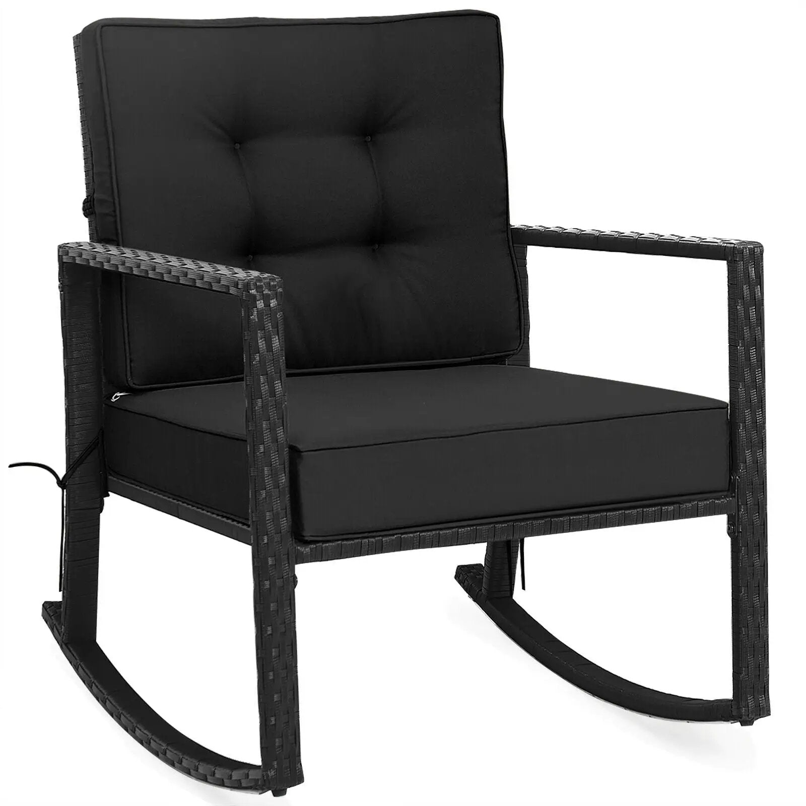 Patio Rattan Rocker Outdoor Glider Rocking Chair Cushion Lawn by DirectDeals