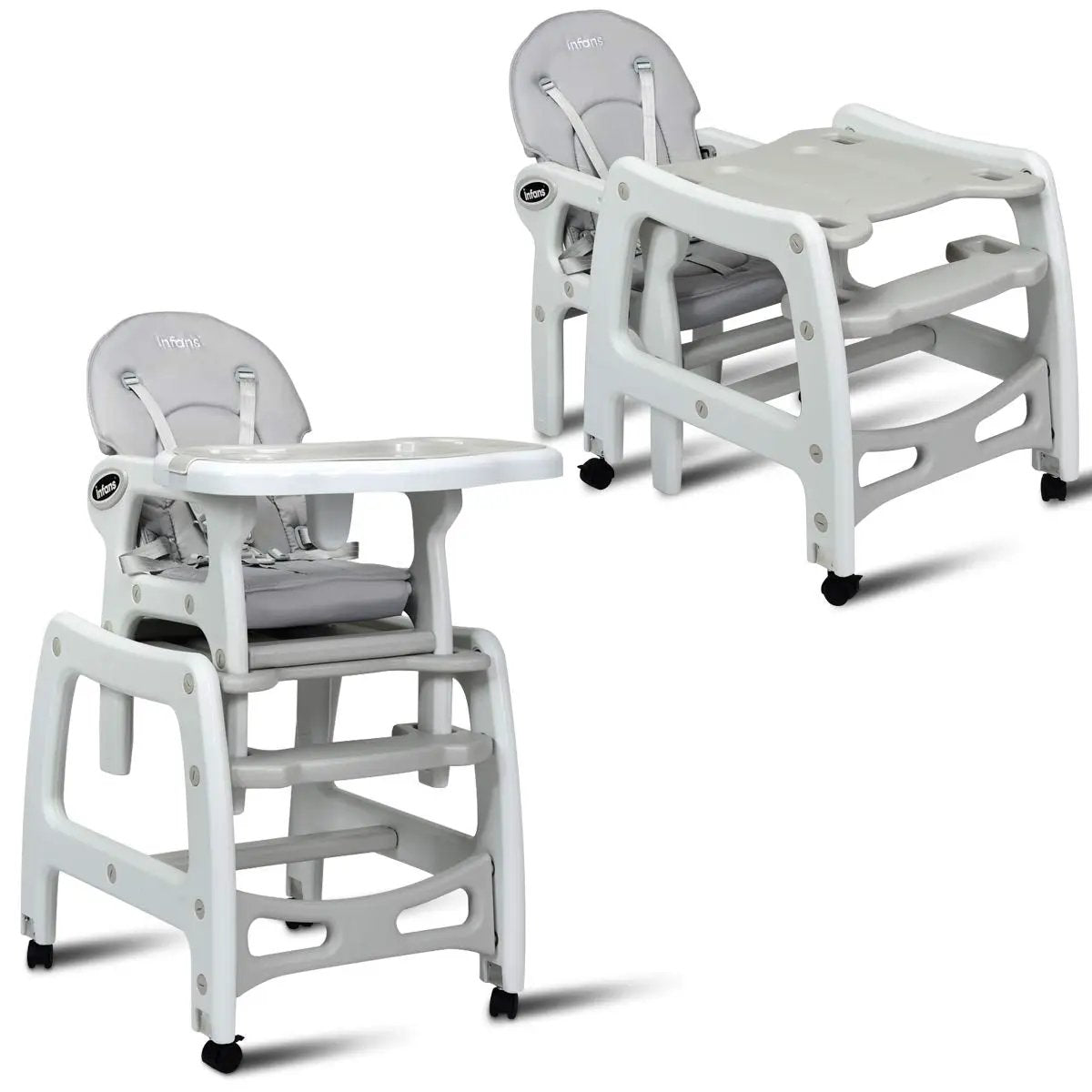 3-in-1 Baby High Chair with Lockable Universal Wheels by DirectDeals