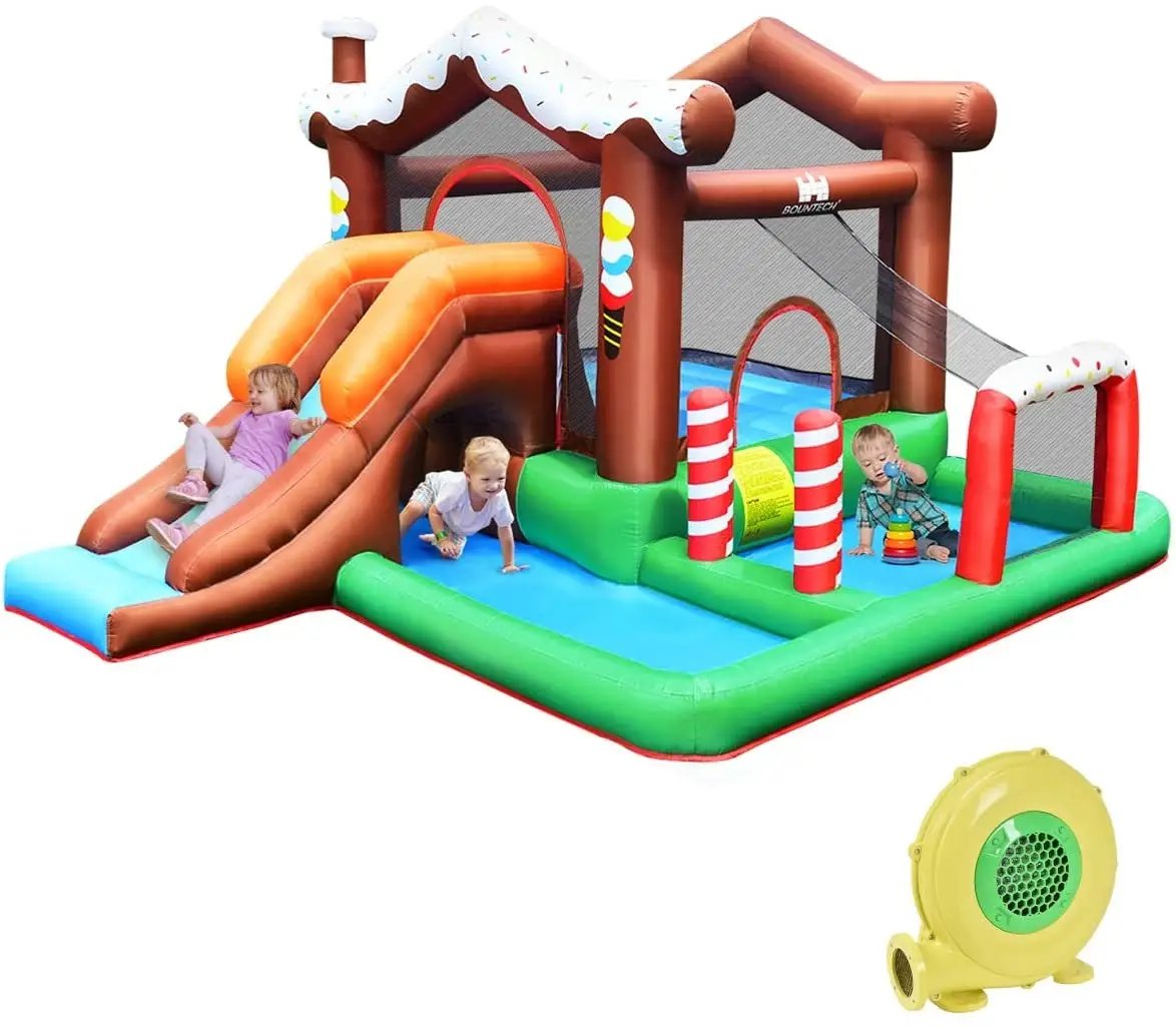 Outdoor Indoor Inflatable Kids Bounce House with 480W Air Blower by DirectDeals