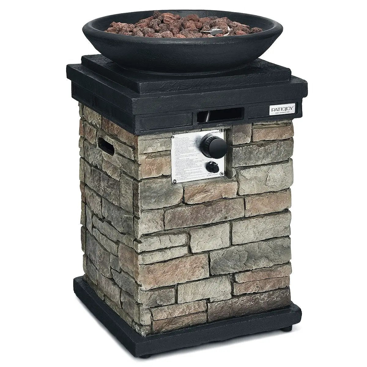 40000BTU Outdoor Propane Burning Fire Bowl Column Realistic Look Firepit Heater, photo 6 of 16