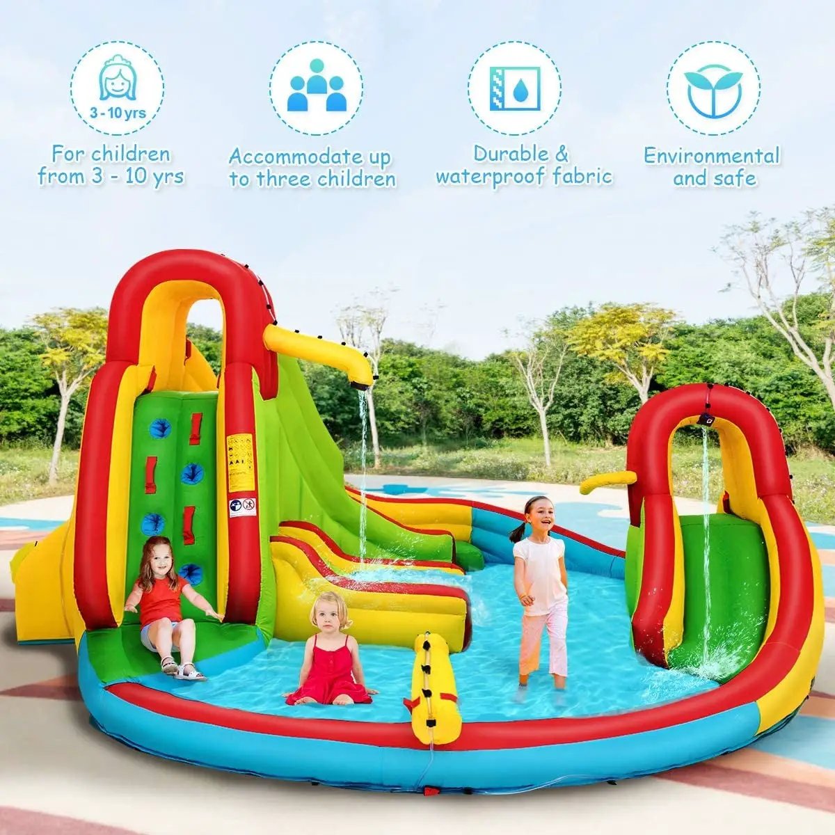 Kids Gift Inflatable Water Slide Bounce Park with 480 W Blower by DirectDeals